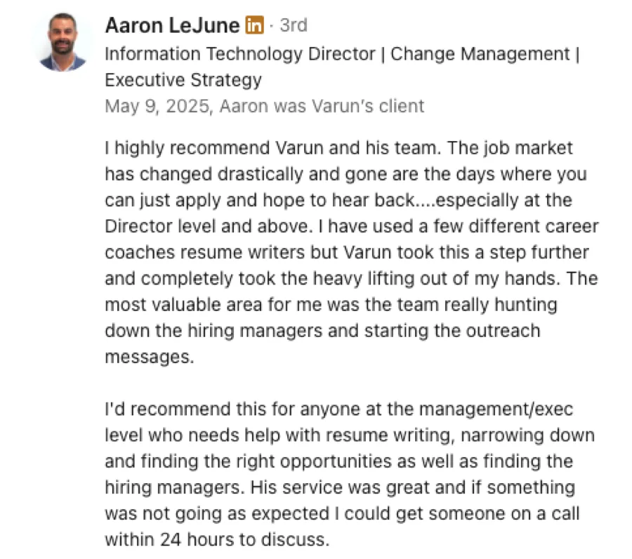LinkedIn recommendation for Wolf Mentoring from Aaron LeJune, Information Technology Director